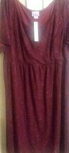 Kara Burgundy Lace Dress (Cut and fit for a 1X)